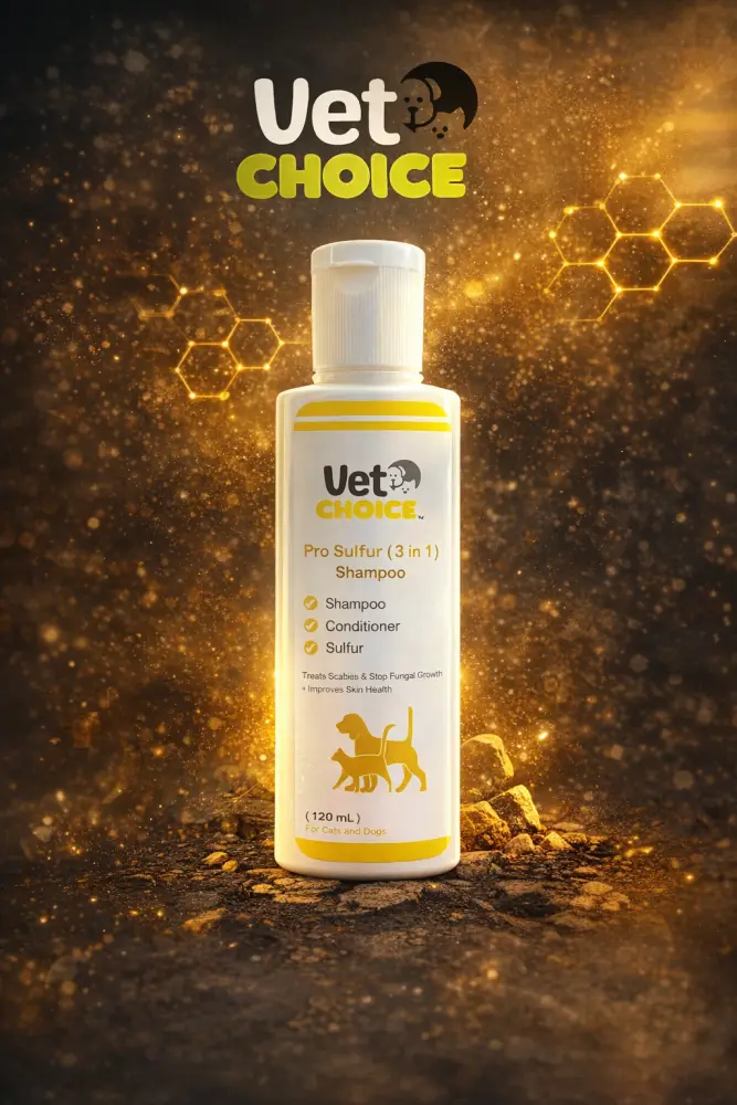 Vet Choice Pro Sulfur-Anti Fungal Shampoo for Cats and Dogs -120mL