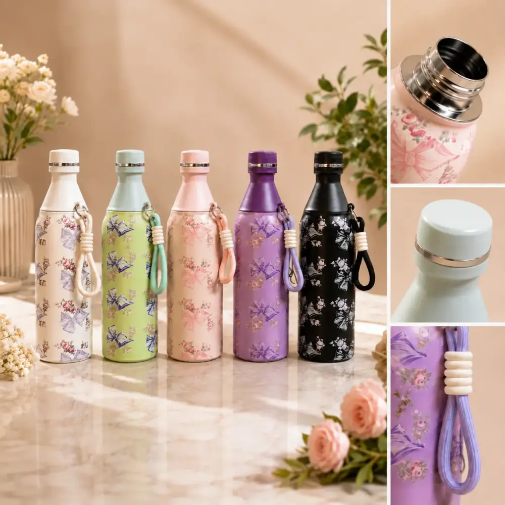 Stainless Steel Water Bottle with strap 500ML SUS-304