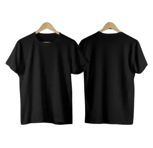 Black Plain Basic T Shirt For Men Round Neck