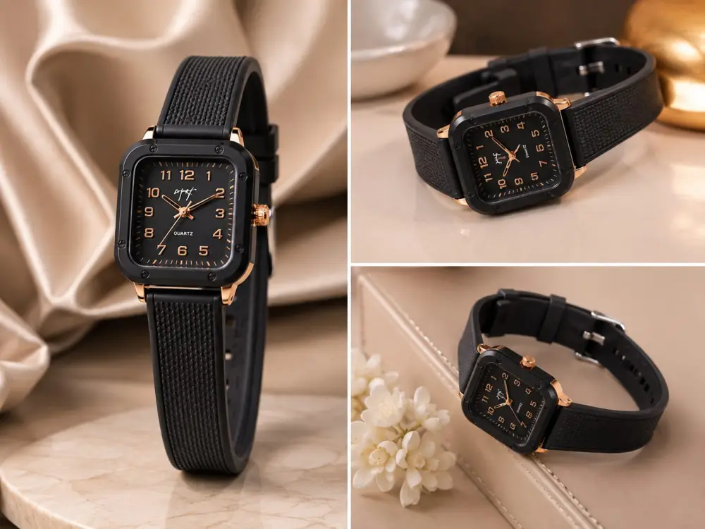 New elegant style rubber strap watch