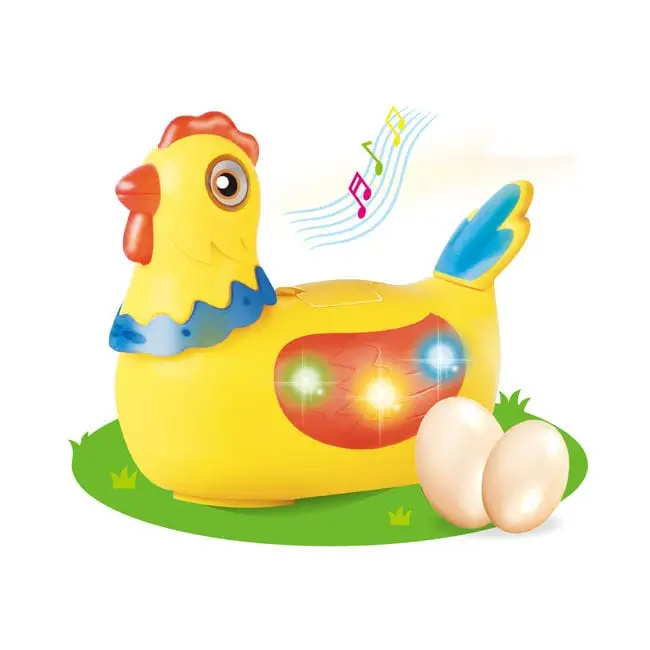 Musical Egg Laying Hen Toy for Kids - Lights, Music & Real Egg Laying Actio