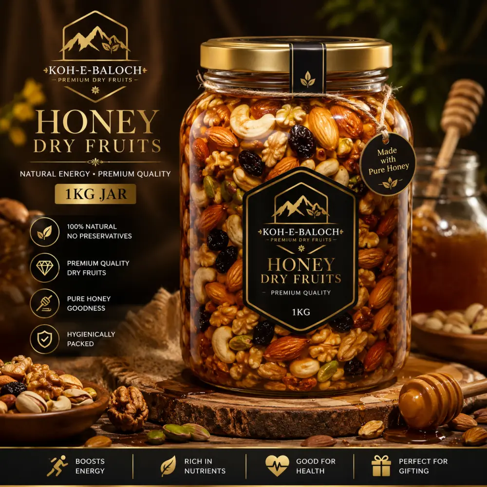 Koh-e-Baloch Honey Dry Fruit – 1KG Premium Jar