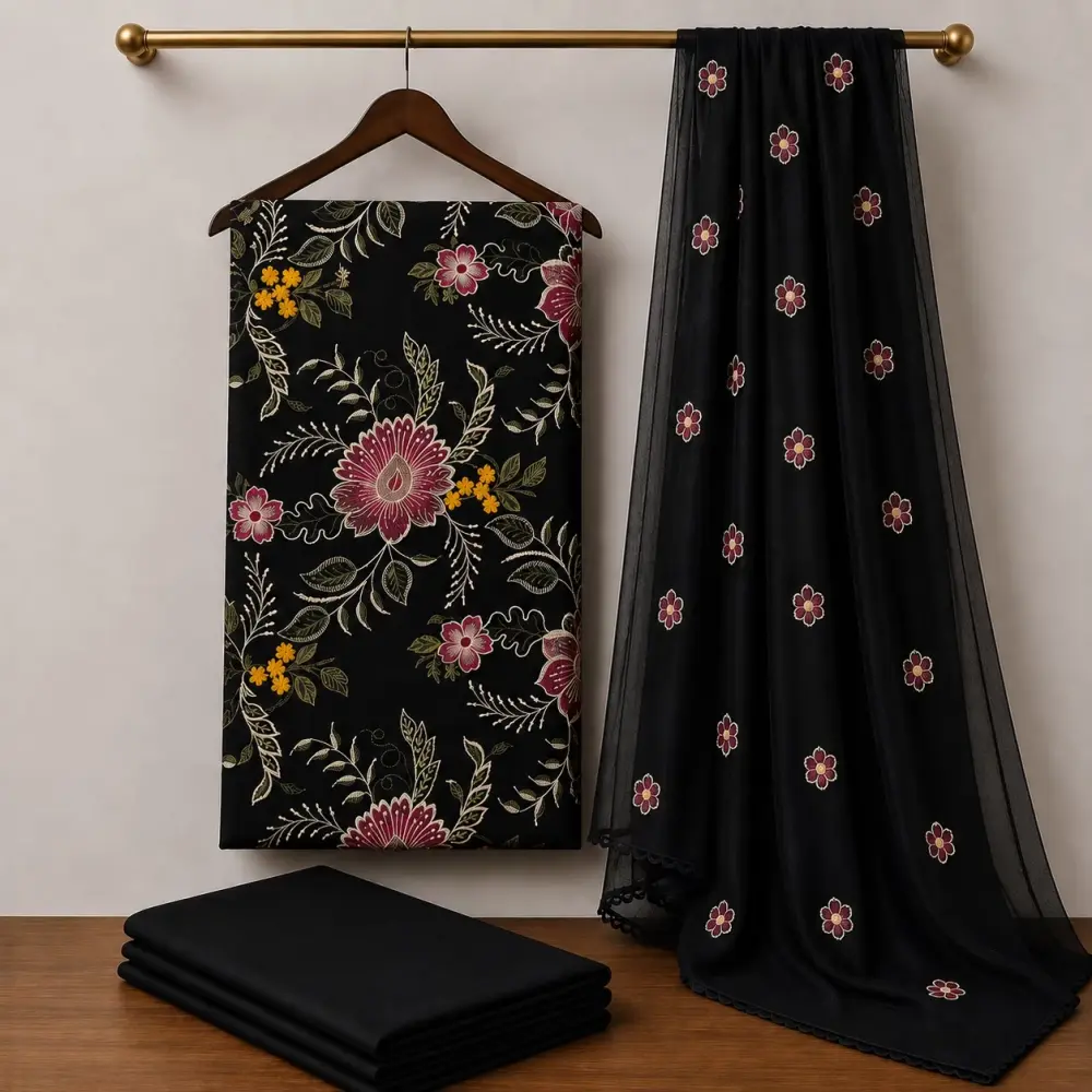 Karandi 3 piece Bareezi New Design All over shirt same trouser