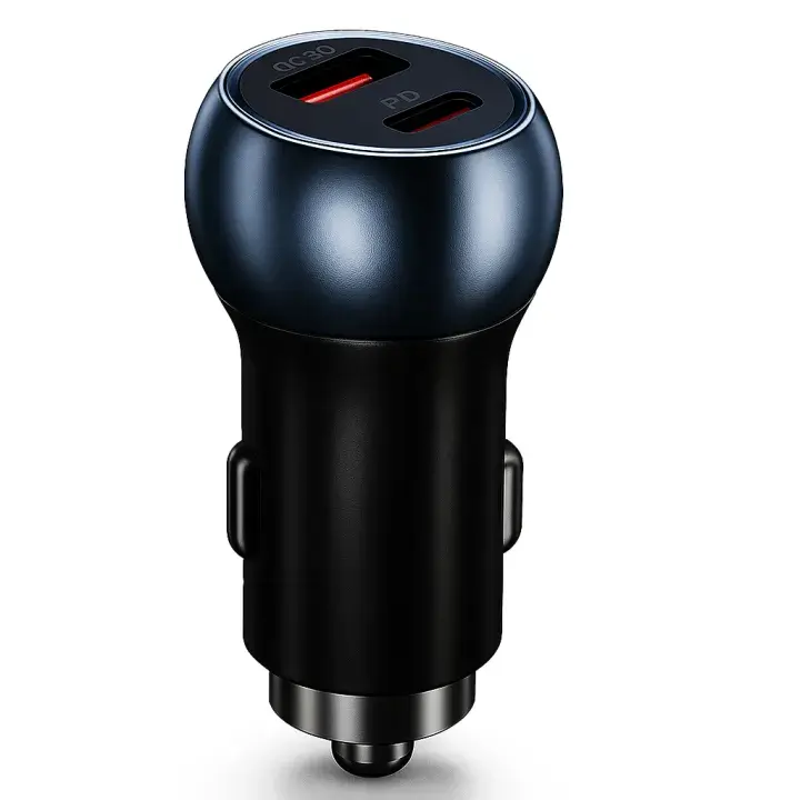 Fast Car Charger QC 3.0 – Dual USB Ports for Quick Charging in Black or White