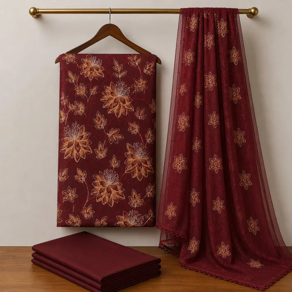 Karandi 3 Piece Unstitched Bareezi Design Premium quality Karandi 3 Piece